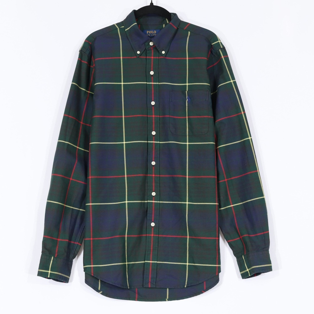 Polo Ralph Lauren Plaid Shirt Mens M Green Classic Fit Preppy Heritage $130 NWT